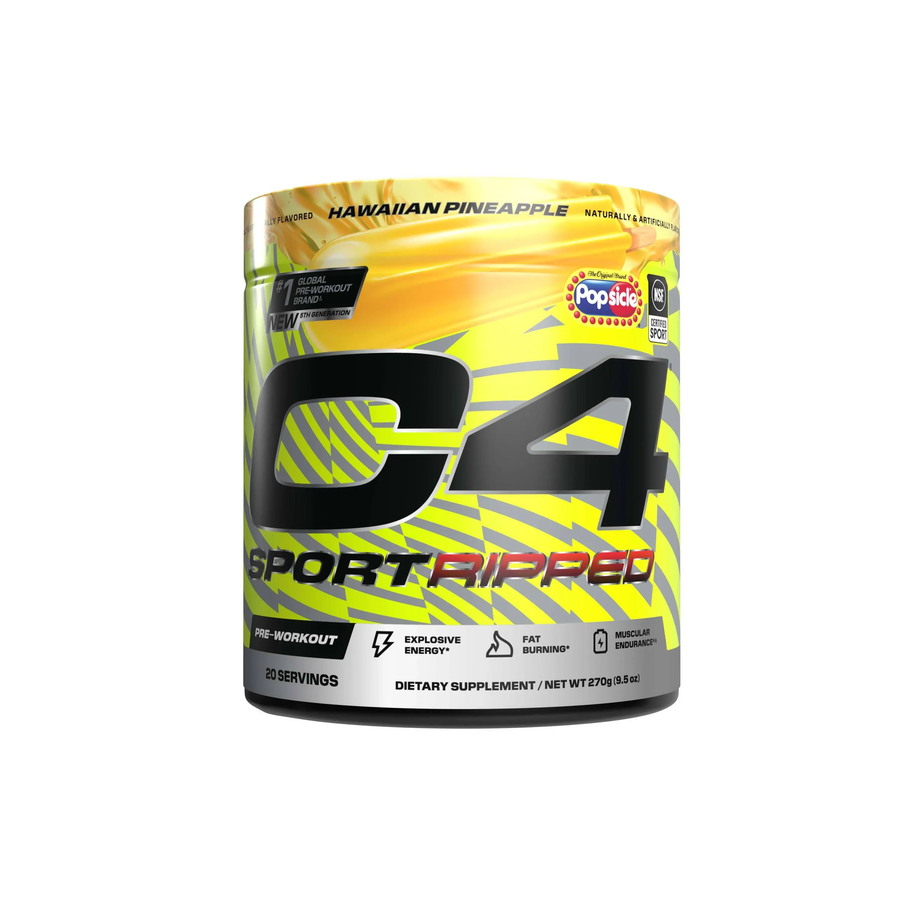 C4 Sport Ripped Pre-Workout - Hawaiian Pineapple 9.5 oz