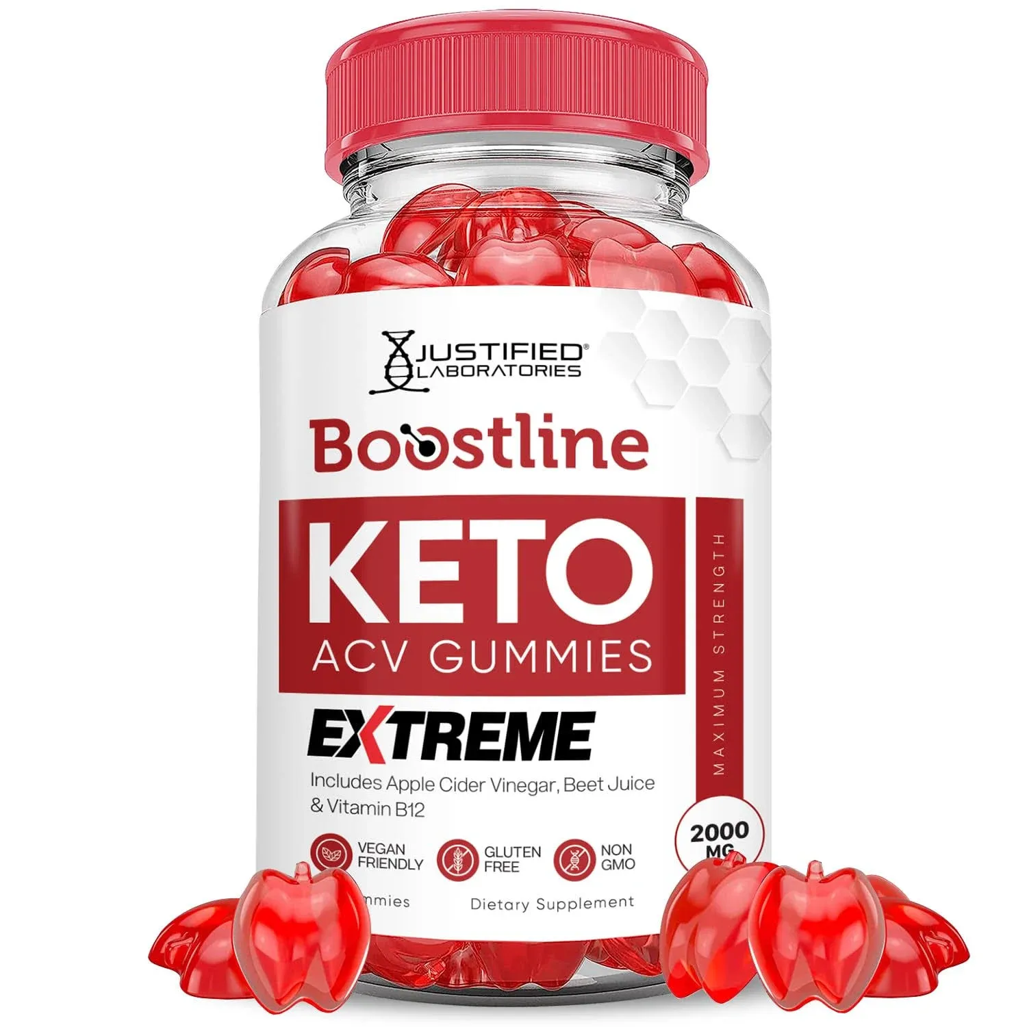 Boostline Keto ACV Gummies Extreme 2000MG Boost Line Keto Gummies Apple Cider Vinegar Formulated with Pomegranate Beet Juice Powder B12 Vegan Non GMO 60 Gummys