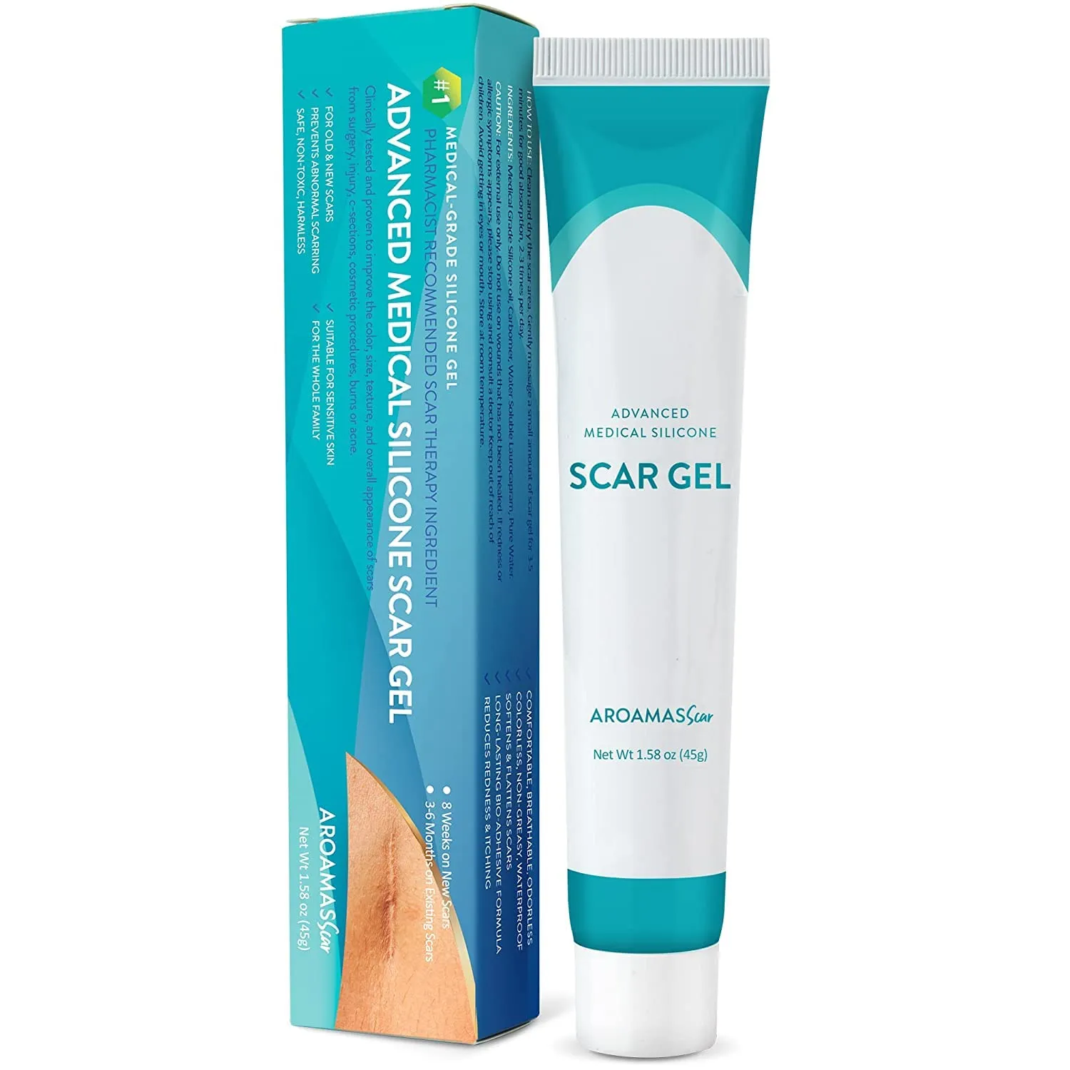 Aroamas Scar Advanced Scar Gel Medical-Grade Silicone Scar Gel for Surgical Scars