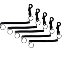 5 Pack Bungee Coil Cords Elastic Stretchy Elastic Swipe Badge & Key Chain Ring Casino Card Clip Leash Lanyards by Specialist