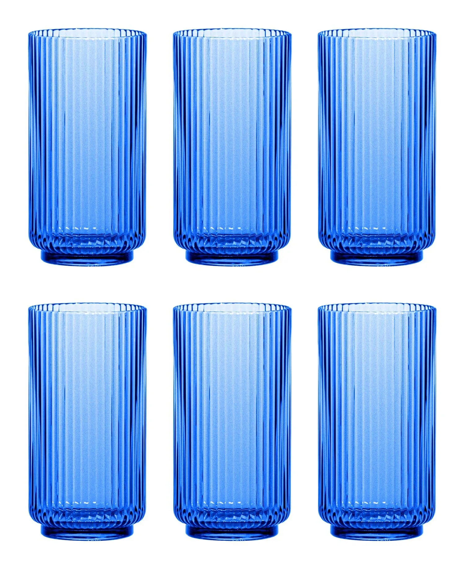 TarHong Mesa Jumbo Cobalt Glasses, Set of 6 - Blue