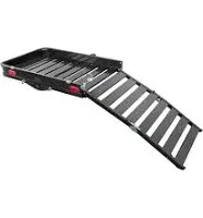 2-Inch Receiver Hitch Cargo Carrier with Ramp; 50-Inch x 30-1/2-Inch (Universal; Some Adaptation May Be Required)