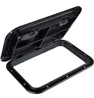 smartmarine Marine Deck Access Hatch 17.3“×12.4 Black Rectangle Boat Hatch & Lid,Boat Deck Hatch Lids