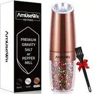 Gravity Electric Pepper and Salt Grinder Set of 2 White Light Battery Operated