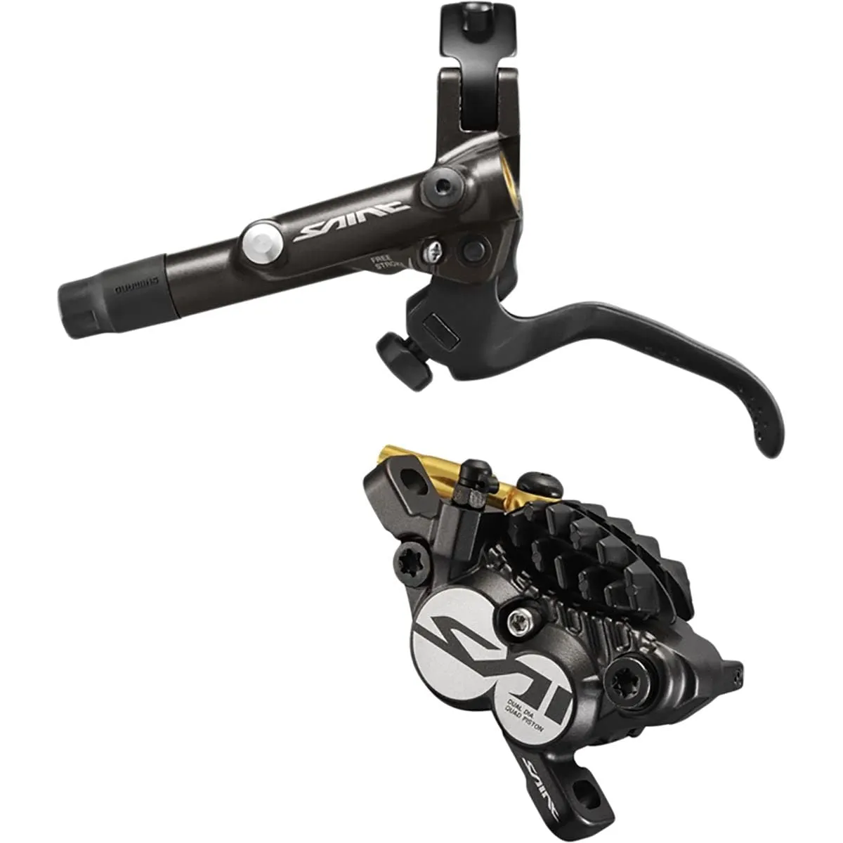 Shimano Saint BL-M820-B/BR-M820 Disc Brake and Lever - Rear, Hydraulic, Post Mount, Finned Metal Pads, Black