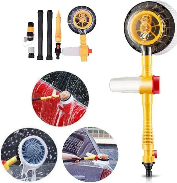 Rotating Car Wash Brush, High Pressure Foam Brush Yellow 