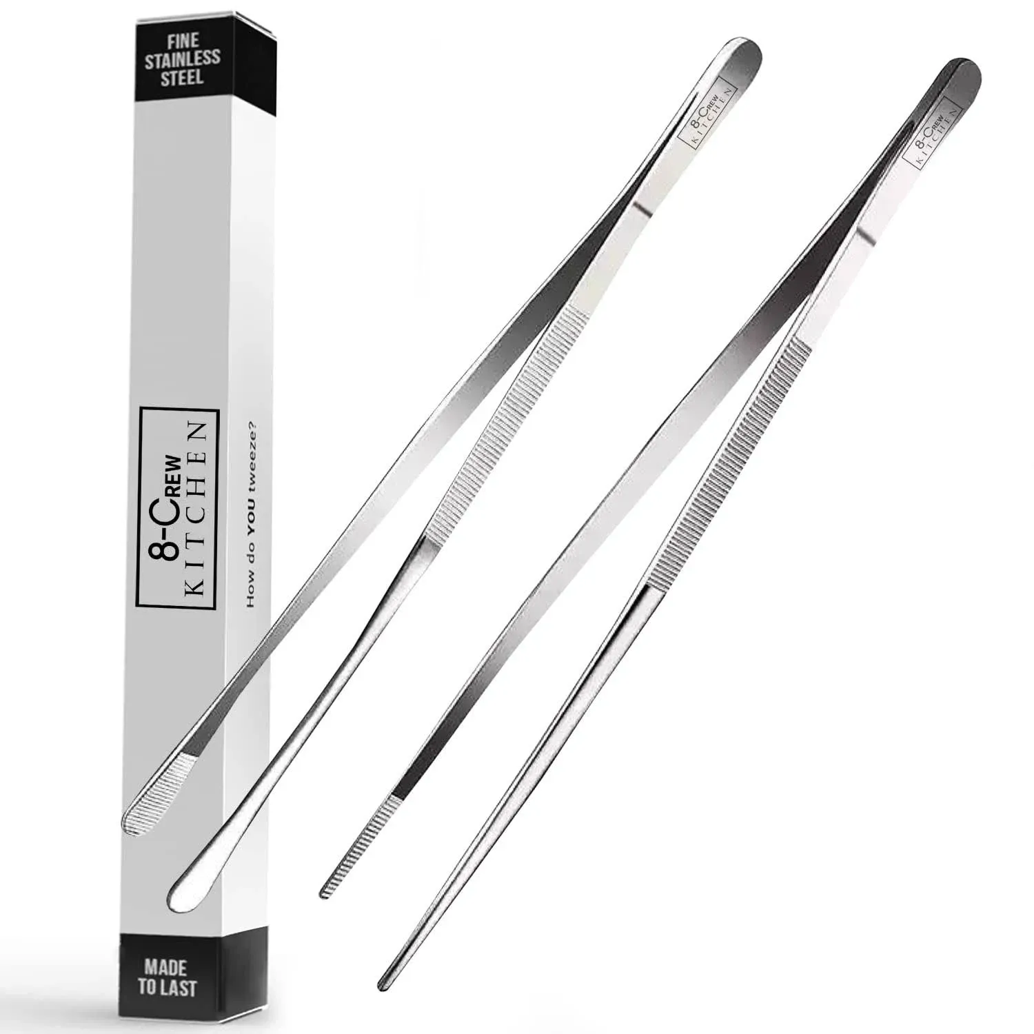 crew Kitchen Cooking Tweezers Set Of 212 Inch Stainless Steel Culinary Tweezers 