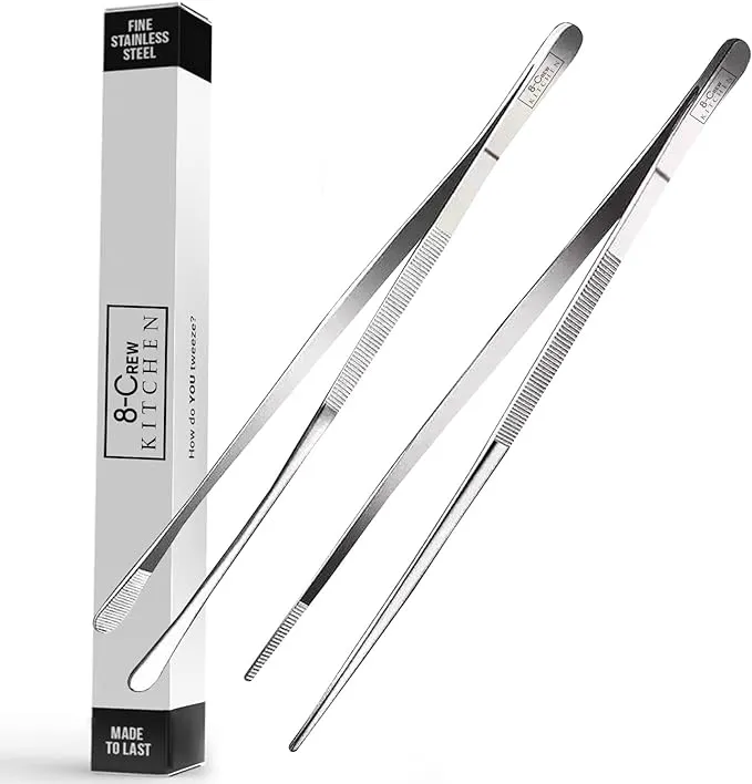 8-CREW Kitchen Cooking Tweezers Set of 2