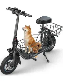 Electric Scooter with Seat for Adults, 550W Powerful Motor, 20-Mile Range, Speed up to 18.6MPH, Ample Storage for Pets & Cargo, Electrically-Powered Motor Scooters