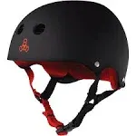 Triple 8 Brainsaver Multi-Impact Sweatsaver Skate Helmet, Black Rub/ Red, XL