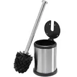 Bath Bliss Self Closing Lid Stainless Steel Toilet Brush and Holder