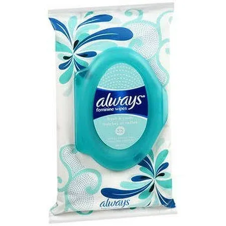 Always Feminine Wipe Fresh & Clean - 32 CT 4 Pack