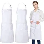 2 Pack 100% Cotton Aprons with 2 Pockets Cooking Chef Kitchen Adjustable Bib Apr