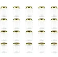 10 Oz Hexagon Jars,Clear Glass Jars with Lids(Golden),M<wbr/>ason Jars for Honey