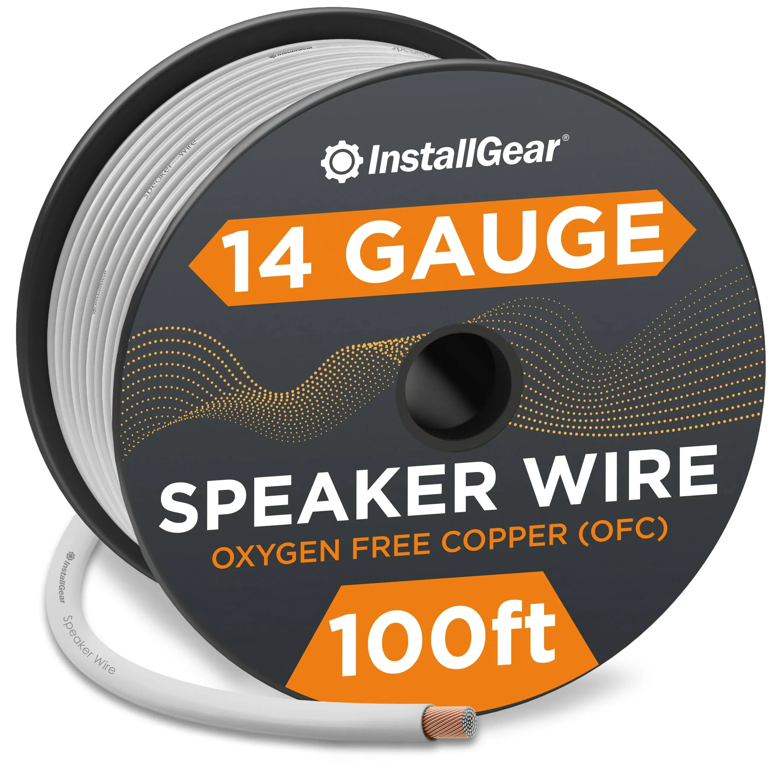 14 Gauge AWG Speaker Wire Cable (100ft - White) | White Speaker Cable | Speak...