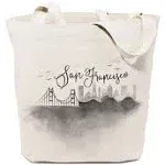 San Francisco Cityscape Cotton Canvas Tote Bag