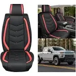 Nilight Car Seat Covers Custom Fit 2007-2024 Chevy Silverado GMC Sierra 1500 2500HD 3500HD Waterproof Wear-resistant Leather Anti Slip Cushion Front