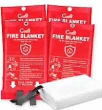 Cozii Emergency Fire Blanket for Home and Kitchen 40"x40" Flame Suppression Fiberglass Fire Blankets for House Camping Car Office Warehouse Emergency