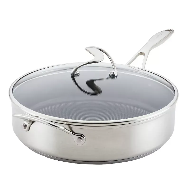 Circulon SteelShield Hybrid 5 Qt Stainless Steel Nonstick Induction Sauté Pan, Silver