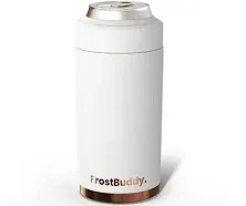 Frost Buddy Universal Can Cooler - Fits all - Stainless Steel Can Cooler for 12 oz & 16 oz Regular or Slim Cans & Bottles - Stainless Steel