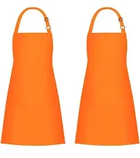 Jubatus 2 Pack 100% Cotton Aprons with 2 Pockets Cooking Chef Kitchen Adjustable Bib Apron for Women Men