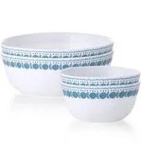 Corelle Milkglass 4-pc (12 & 46 oz) Glass Bowl Set, Great for Soup, Cereal, Ramen, Rice, Dessert, Microwave and Dishwasher Safe, Harmony