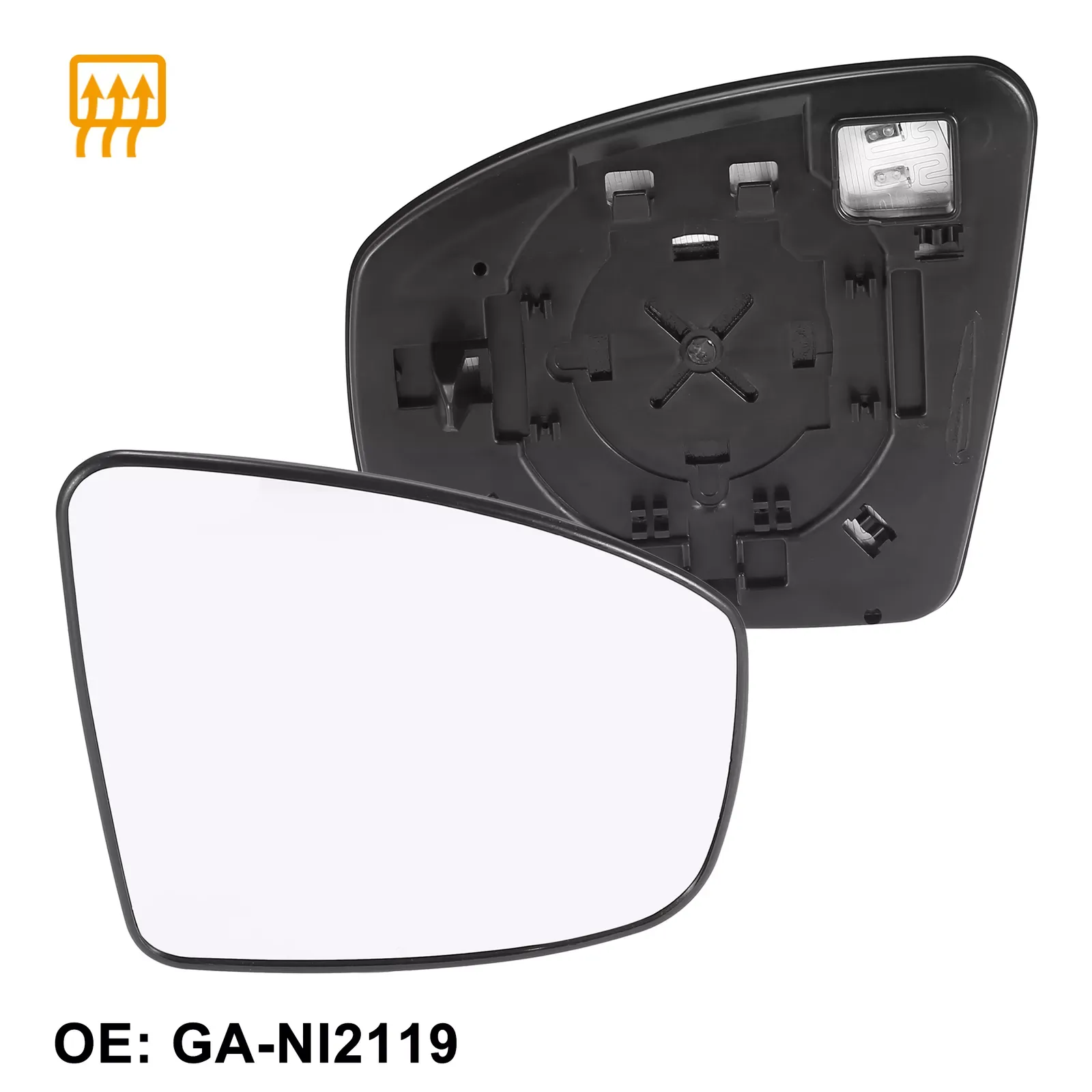 Car Rearview Right Passenger Side Heated Mirror Glass Replacement W/ Backing Plate for Nissan Murano 2009 2010 2011 2013 2014