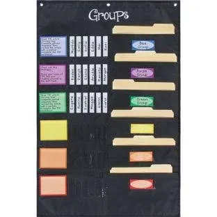 Really Good Stuff Small Group Management Pocket Chart with Folder Pockets - 26.75" x 40.75" - 1 Set