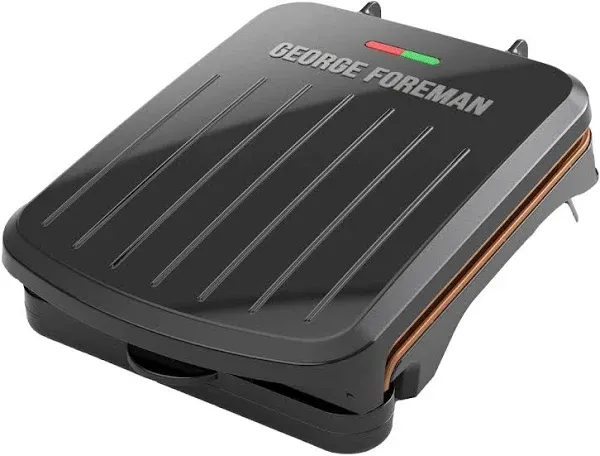 George Foreman Electric Indoor Grill and Panini Press Black with Copper Plates