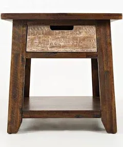 Waltham Painted Canyon End Table in Brown