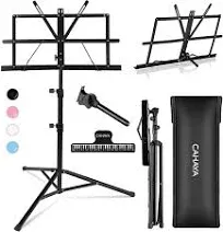 CAHAYA 2 in 1 Dual Use Extra Stable Reinforced Folding Sheet Music Stand