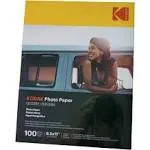 Kodak Photo Paper, 8 mil, 8.5 x 11, Glossy White, 100/Pack