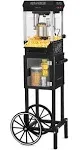 Nostalgia KPM220CTBK 2.5-oz. Popcorn Cart with 5-Qt. Popcorn Bowl - Black