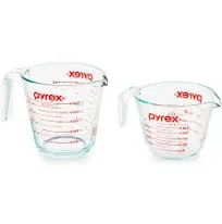 Pyrex Prepware 2-Cup Measuring Cup, Red Graphics, Clear