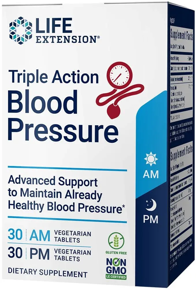 Triple Action Blood Pressure 60 Tabs By Life Extension