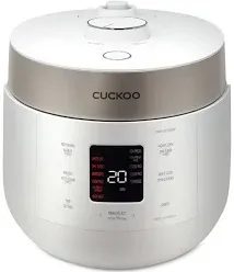 CUCKOO 10 Cup Twin Pressure Cooker/Warmer w/Nonstick Inner Pot,White(Open Box)