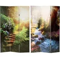 Oriental Furniture 6 ft. Tall Double Sided Stairway to Heaven Canvas Room Divider