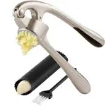 Zulay Kitchen Garlic Press - Silver / Ergonomic Handle