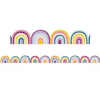 Teacher Created Resources Oh Happy Day Rainbows Die-Cut Border Trim, 35 Feet, 6 Packs