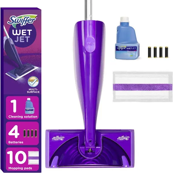 Swiffer WetJet Mopping Kit 1 Power Mop 5 Mopping Pads 1 Floor Cleaner Solution - Each