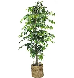 LCG Florals Artificial Ficus Tree in Basket