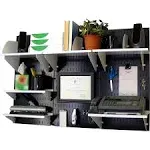 Wall Control Office Wall Mount Desk Storage and Organization Kit; Black and White