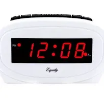 Equity 30227 Digital 0.60 In. Red LED Electric White Alarm Clock