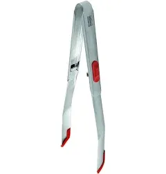 Softedge Stainless Steel Locking Tweezer Tongs, 12-inch In Red