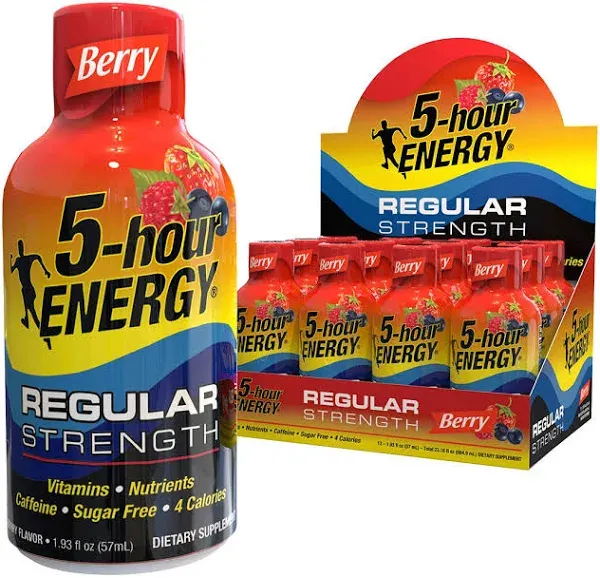 5-Hour Energy Shot Regular Strength Berry 1.93 Ounce 24 Count