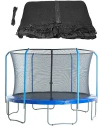 Machrus Upper Bounce Trampoline Net - Trampoline Safety Net Fits 11 ft Round Trampolines using 6 Curved Poles - Breathable UV and Weather-Resistant Trampoline Net Replacement for Top Ring Frame - Black