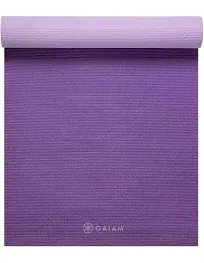 Gaiam Yoga Mat - Premium 6mm Extra Thick Purple 68x24&#034; Reversable