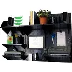 Wall Control Office Wall Mount Desk Storage and Organization Kit - Black