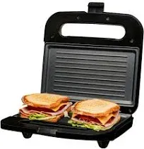 OVENTE Electric Panini Press Grill with Nonstick Plates LED Indicator Lights ...