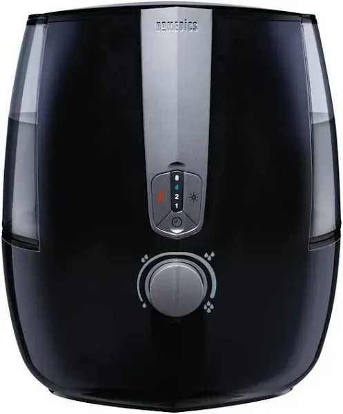 Homedics TotalComfort Plus Humidifier – Large Air Humidifiers for Bedroom, Plants – Top-Fill 5.3L Water Tank with Cool and Warm Mist, Essential Oil Pads, Colored Night-Light, Black